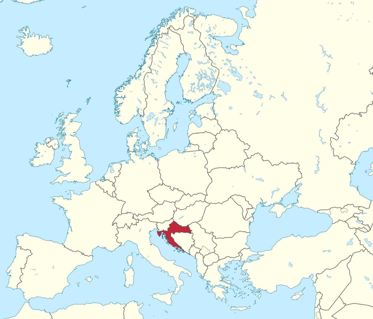 ხორვატია ევროპის რუკა