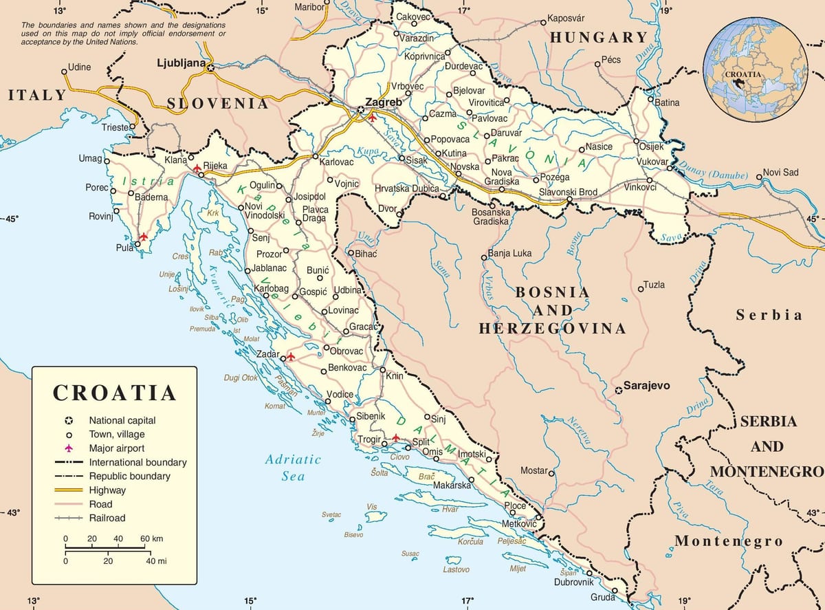 მართვის რუკა ხორვატია