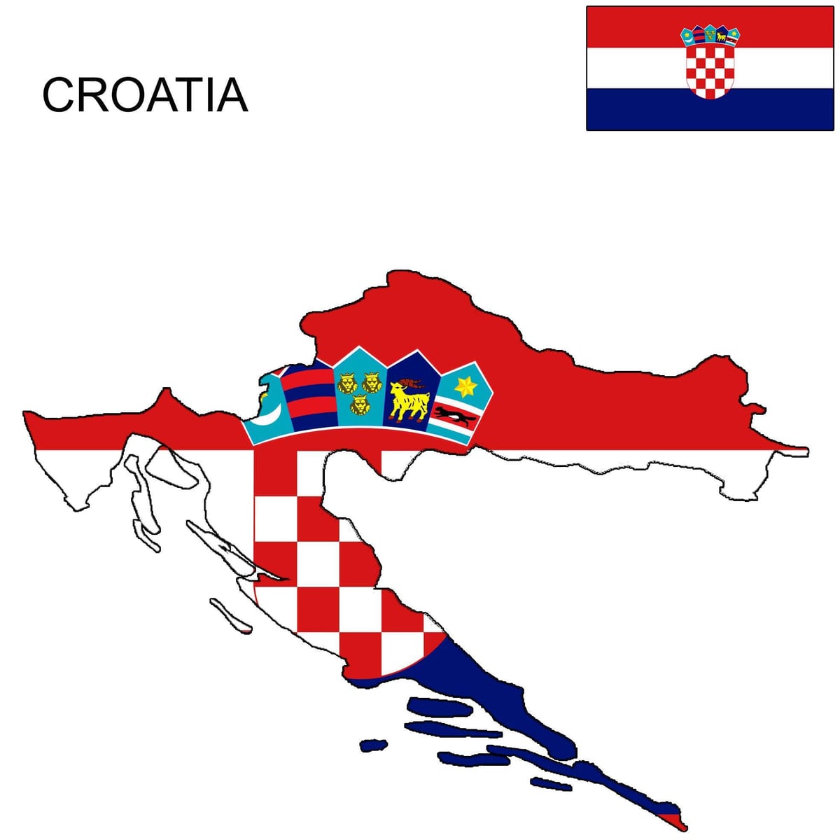 ხორვატია რუკა დროშა