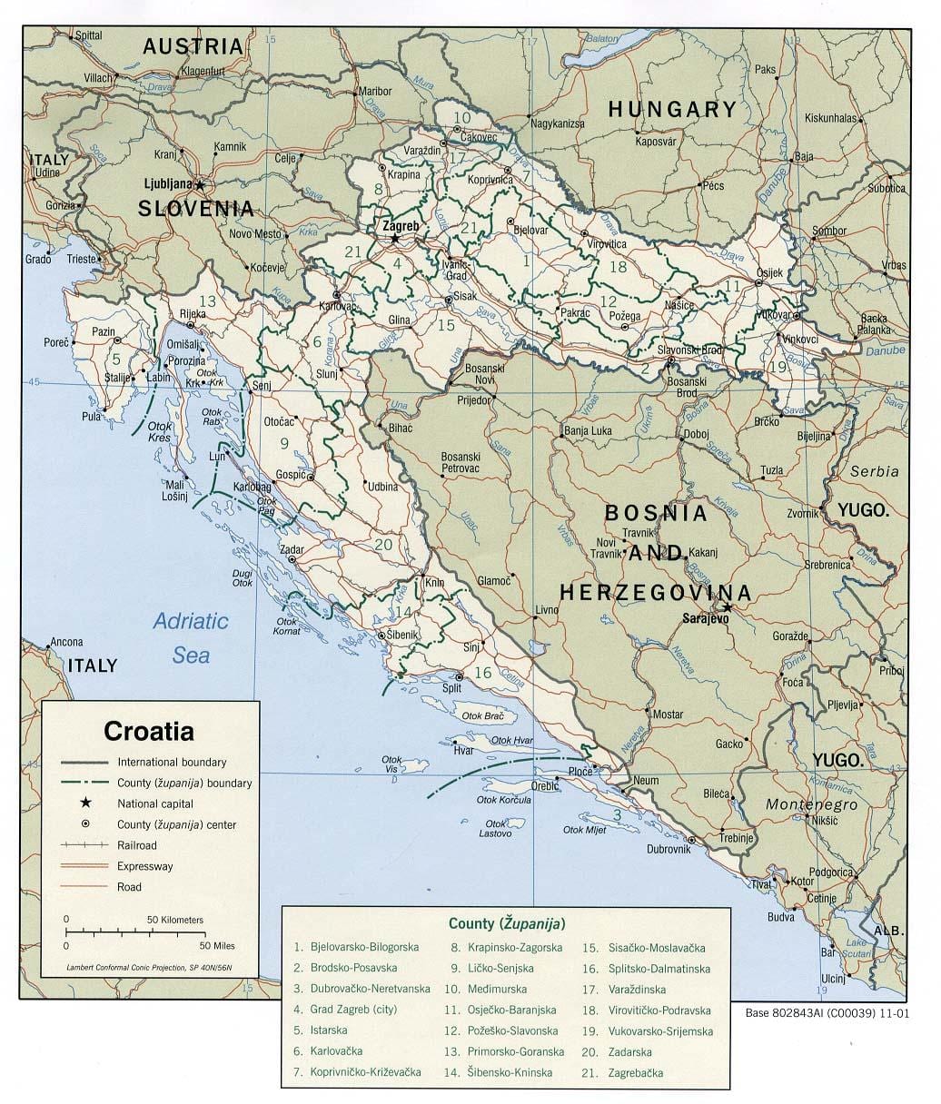 ხორვატიის marinas რუკა