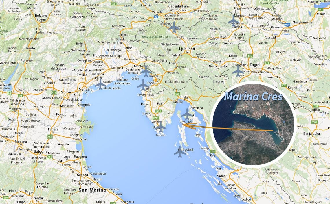 cres რუკა ხორვატია