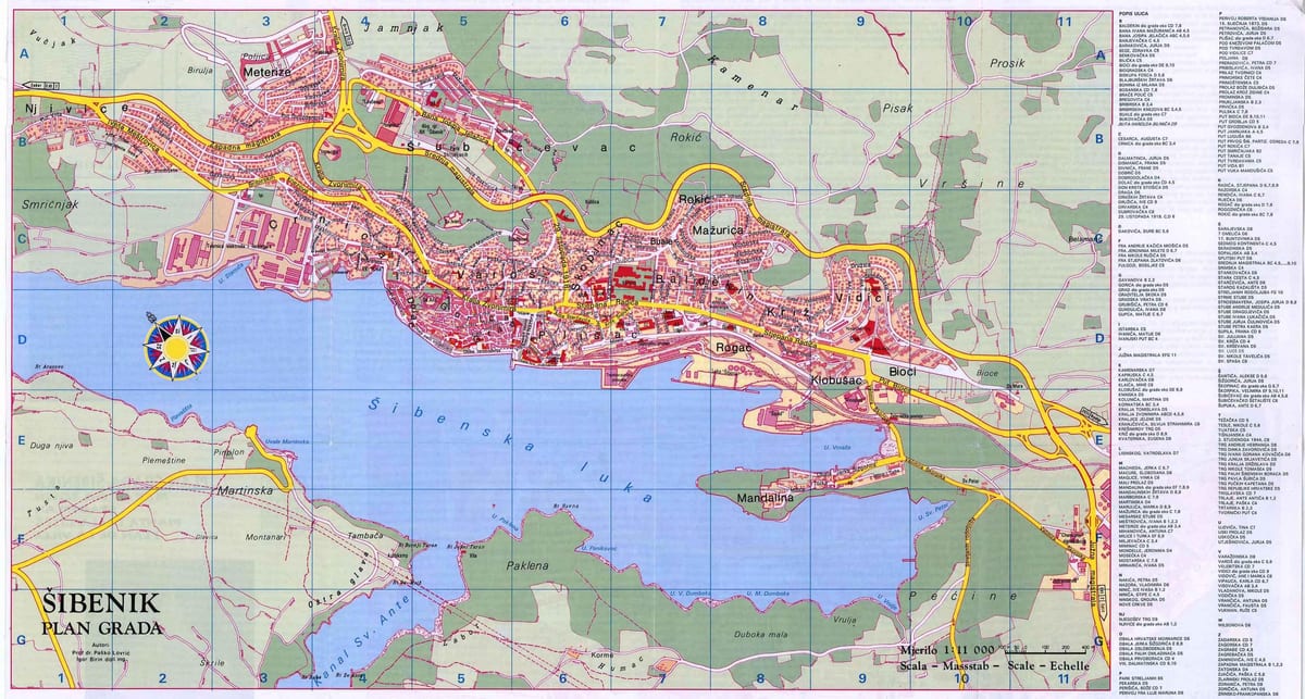 რუკა sibenik ხორვატია