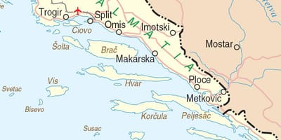 რუკა სამხრეთ ხორვატია