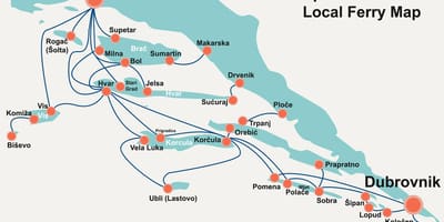 რუკა ხორვატიის სანაპირო