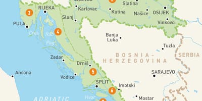 რუკა ხორვატია და კუნძულები
