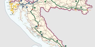 ხორვატიის მაგისტრალების რუკა