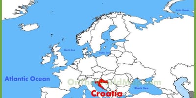 ხორვატია მდებარეობა მსოფლიო რუკა