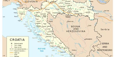 რუკა ხორვატიის ქალაქების